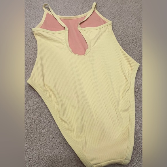 Madewell Yellow Ribbed One Piece Swimsuit - Picture 5 of 7